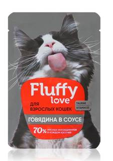 Влажный корм для кошек Fluffy Love / 85 г