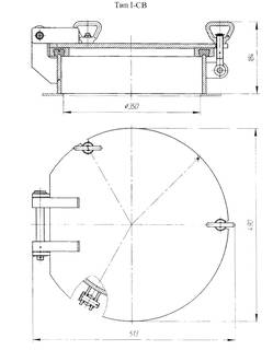Крышка ДУ Ø 350 светового люка барашковыми задрайк