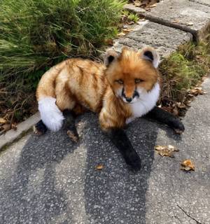 Реалистичная лиса игрушка