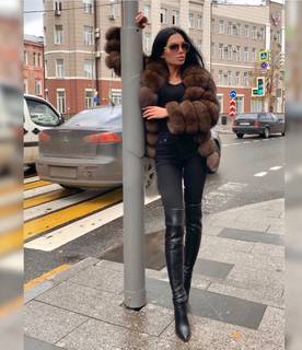 Женская шуба трансформер из финского песца