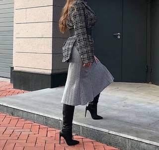 Тёплая брендовая юбка на высокой посадке