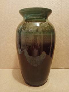 Ваза керамическая, с капельной глазурью. Винтаж