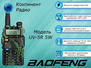 Радиостанция Baofeng UV-5R 5W камуфляж 