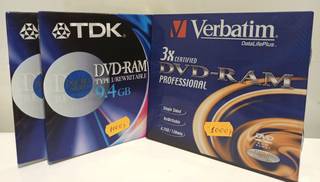 Диски TDK DVD-RAM 9,4 GB и Verbatim DVD-RAM 4,7 GB