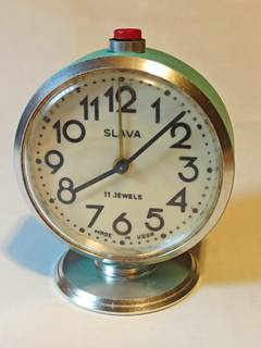 Часы будильник Слава, 11 камней, 1988 год, на ходу