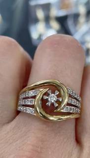Золотое Кольцо 585 пробы с бриллиантами