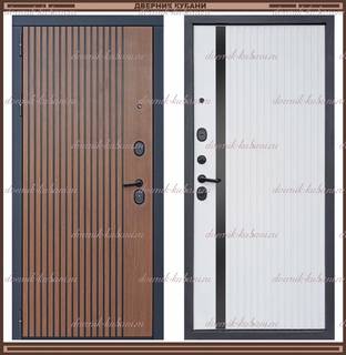 Входная дверь Юта Дуб тёмный / Софт Белый 104 мм