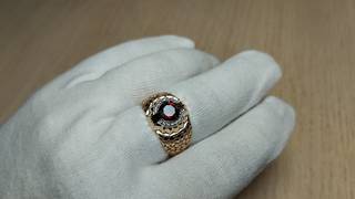 Печатка новая золото 585 кольцо перстень красный к