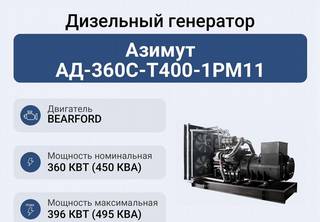 Дизельный генератор Азимут ад-360С-Т400-1рм11