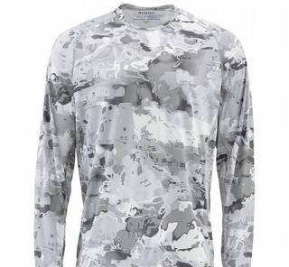 Simms Термофутболка Simms SolarFlex LS Crewneck - Print (M, Cloud Camo