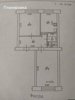 2-к квартира, 49.3 м², 1/2 эт.